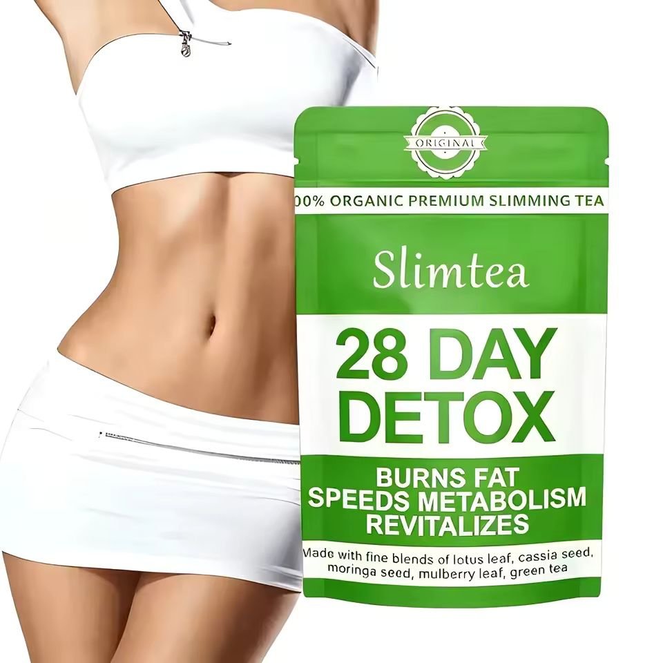 Organic 28 Day Detox Tea Herbal Blended with Lotus Leaf, Green Tea, Cassia Seed, Mulberry Leaf, Moringa for Body Detox Cleanse